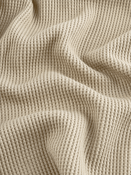 Вафля трикотажная плотная  (Нюд, 100 % хлопок, пл. 330 г/м2, шир.140 см)