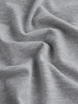 Кулирка (с эффектом велюра, Темно-серый меланж , 92/8 хлопок/лайкра, компакт пенье, пл. 180 г/м2, шир.180 см)