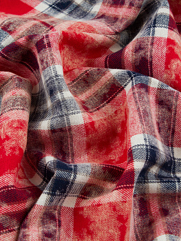 Рубашечная клетка (с эффектом варки, Красный/черный/белый, 100% хлопок,пл. 180 г/м2, шир.145 см)