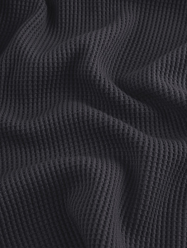 Вафля трикотажная плотная  (Антрацит, 100 % хлопок, пл. 330 г/м2, шир.140 см)