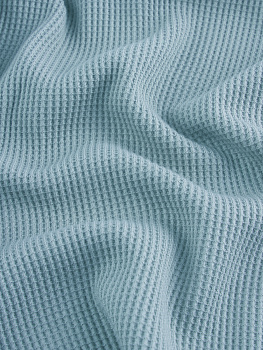 Вафля трикотажная тонкая  (Небесный, 100 % хлопок, пл. 185 г/м2, шир.180 см)