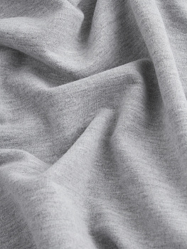 Футер 2х нитка (с эффектом велюра, Темно-серый меланж , 92/8 хлопок/лайкра, компакт пенье, пл. 240 г/м2, шир.180 см)