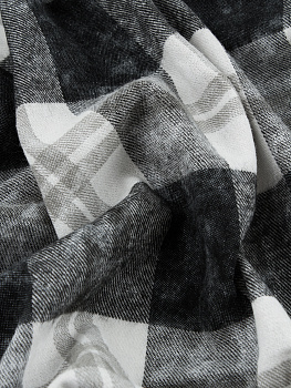 Рубашечная клетка (с эффектом варки, Белый/черный, 100% хлопок,пл. 180 г/м2, шир.145 см)