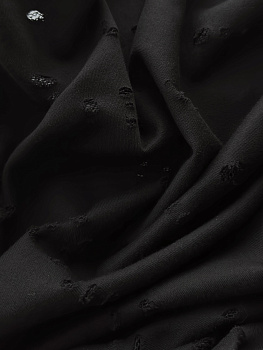 Футер 3х нитка (гранж, Черный , 90/10 хлопок/полиэстер, компакт пенье, пл. 350 г/м2, шир.180 см)