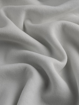 Футер 3х нитка начес (с эффектом велюра, Пепел , 65/35 хлопок/полиэстер, компакт пенье, пл. 330 г/м2, шир.180 см)